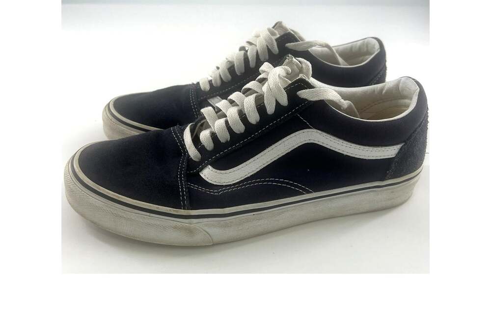 Vans Off the Wall Shoes Mens Size 8.5 Womens 10 Navy Blue White Skater Punk